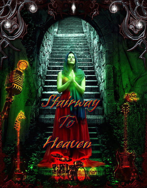 Stairway To Heaven Poster featuring the digital art Stairway To Heaven by Michael Damiani