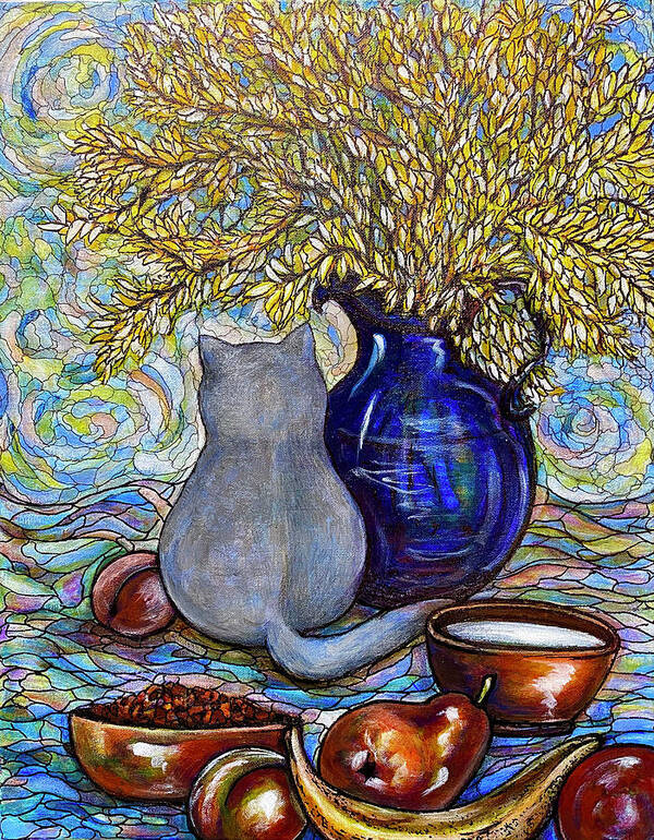 Original Art Poster featuring the painting Still Life With Missy by Rae Chichilnitsky