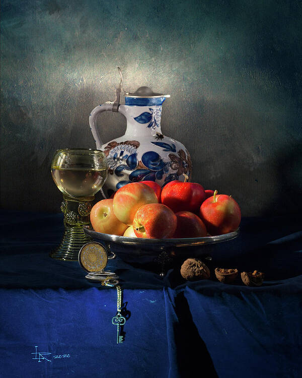 Ontbijt Poster featuring the photograph Still Life with Roemer Tankard and Apples by Levin Rodriguez