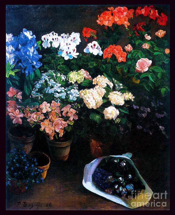 Frederic Poster featuring the painting Study of Flowers 1866 by Frederic Bazille
