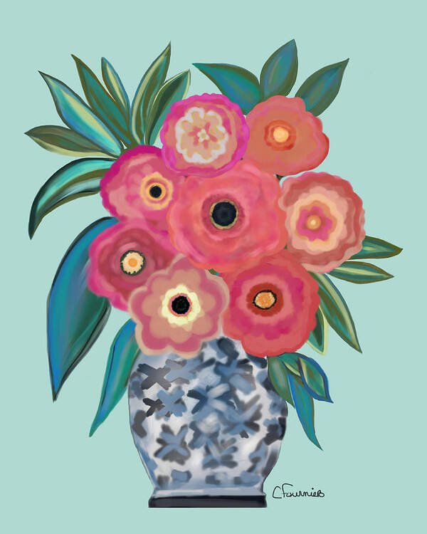 Summer Bouquet Poster featuring the painting Summer Bouquet Product decal by Christine Fournier