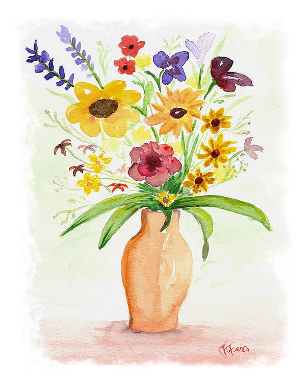 Flowers Poster featuring the painting Summer Bouquet by Tatiana Fess