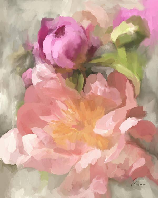 Flowers Poster featuring the digital art Summertime Blooms 02-Ramona Murdock Art by Ramona Murdock
