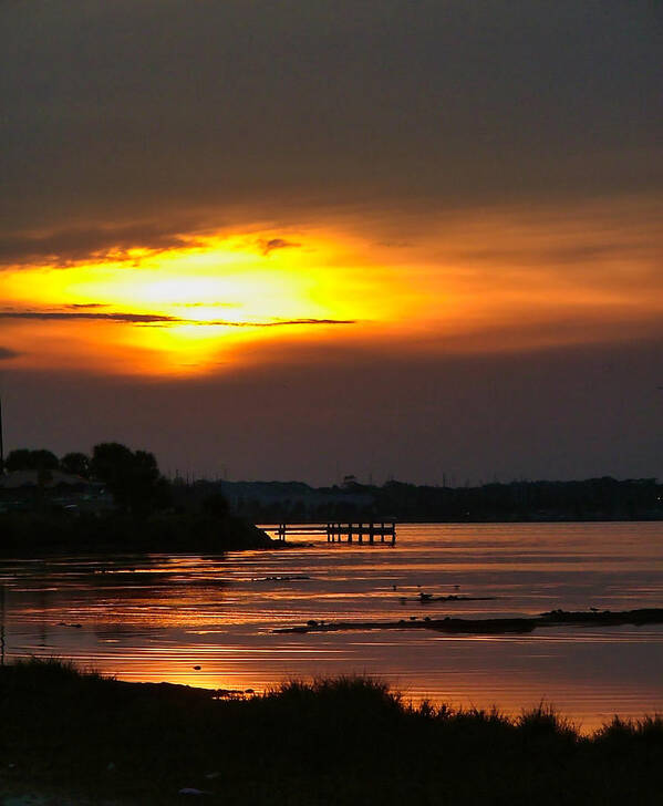 Sunset Poster featuring the photograph Sunset Over Titusville Florida by Phil And Karen Rispin