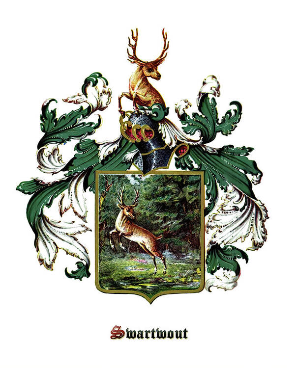 Swartwout Poster featuring the photograph Swartwout Family Coat of Arms by Bill Swartwout