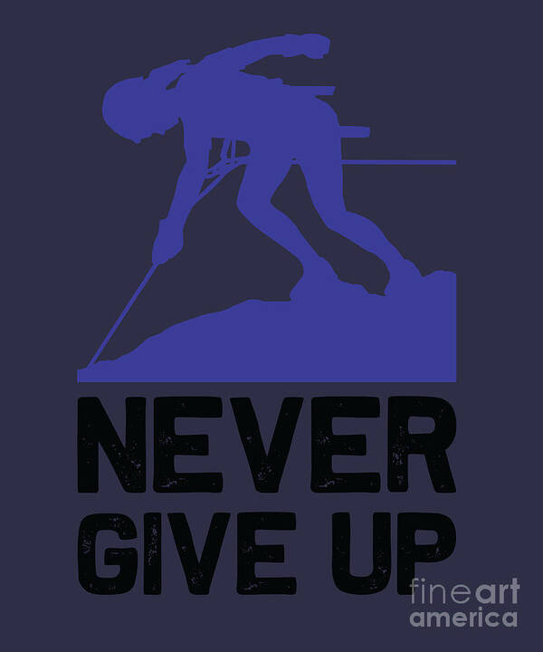 Swimming Poster featuring the digital art Swimming Gift Never Give Up Swimmer by Jeff Creation