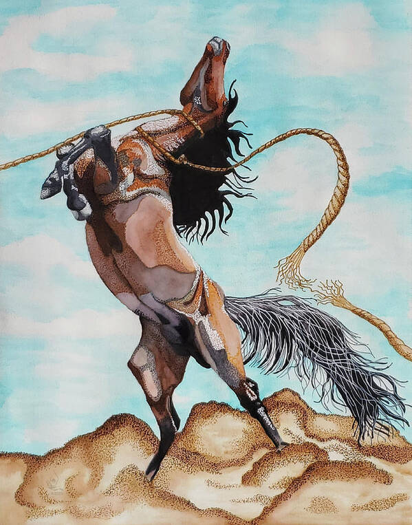 Wild Horse Poster featuring the painting Taming the Horse by Equus Artisan