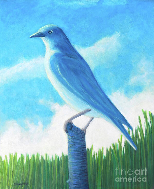 Blue Bird Poster featuring the painting The Healing Light by Brian Commerford