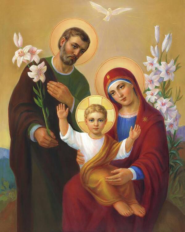 Virgin Mary Poster featuring the painting The Holy Family by Svitozar Nenyuk