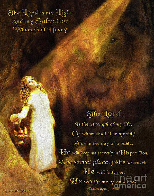 Lion Poster featuring the digital art The Secret Place by Constance Woods