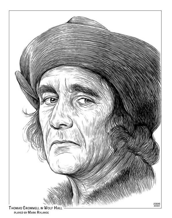 Thomas Cromwell Poster featuring the drawing Thomas Cromwell by Greg Joens