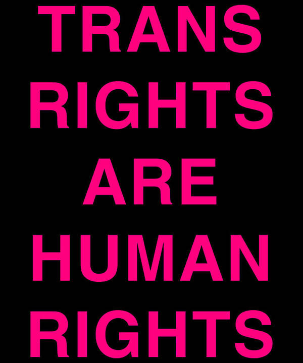 Funny Poster featuring the digital art Trans Rights Are Human Rights by Flippin Sweet Gear