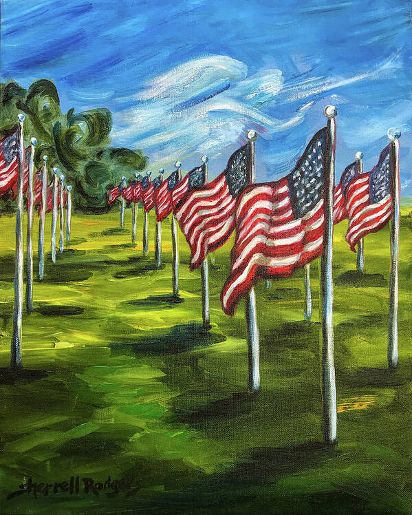 Original Art Poster featuring the painting Tribute to the Fallen by Sherrell Rodgers