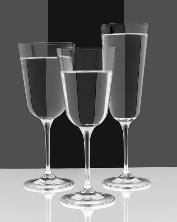 Refraction Poster featuring the photograph Trio of Glasses - Negative by Nikolyn McDonald