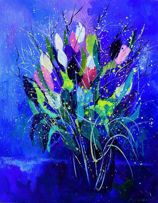 Flowers Poster featuring the painting Tulips by Pol Ledent
