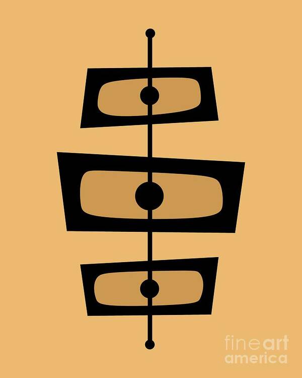 Mid Century Modern Poster featuring the digital art Two Toned Mid Century Rectangles by Donna Mibus