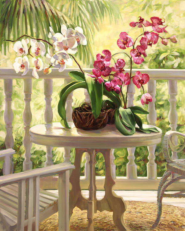 Orchid Poster featuring the painting Victorian Orchids. by Laurie Snow Hein