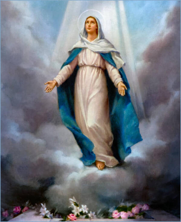 Virgin Mary Art Poster featuring the painting Virgin Mary Art by S Martin
