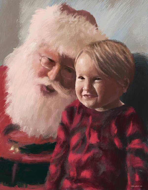 Santa Poster featuring the digital art Visiting With Santa by Larry Whitler