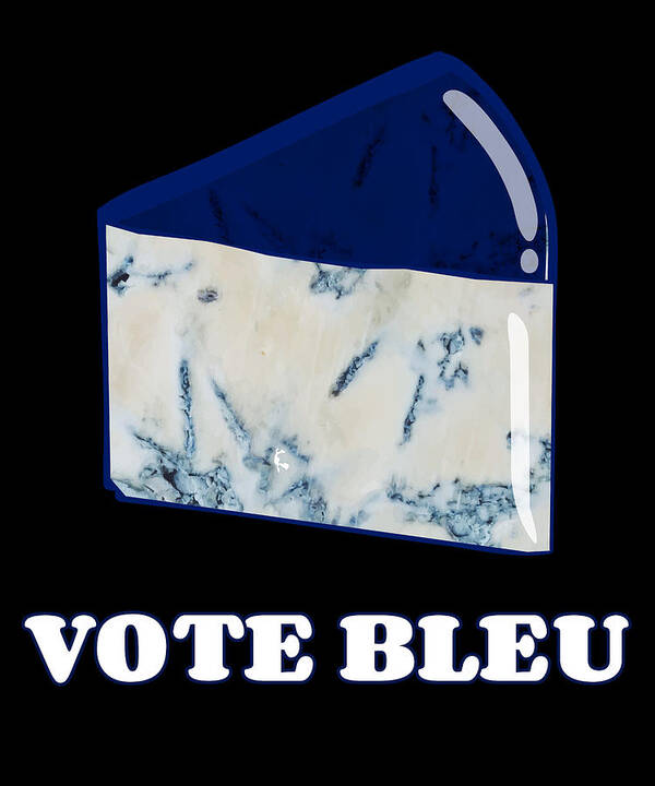 Funny Poster featuring the digital art Vote Blue Bleu Cheese by Flippin Sweet Gear