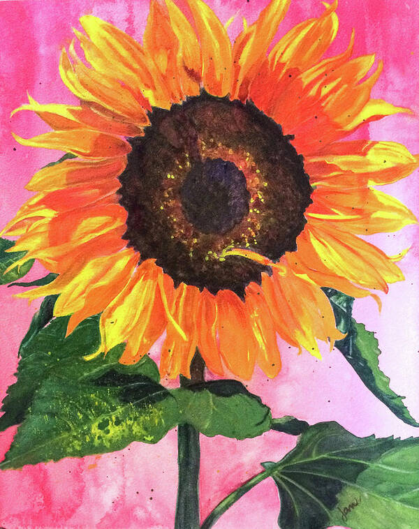 Sunflower Poster featuring the painting Wantcha by Nila Jane Autry