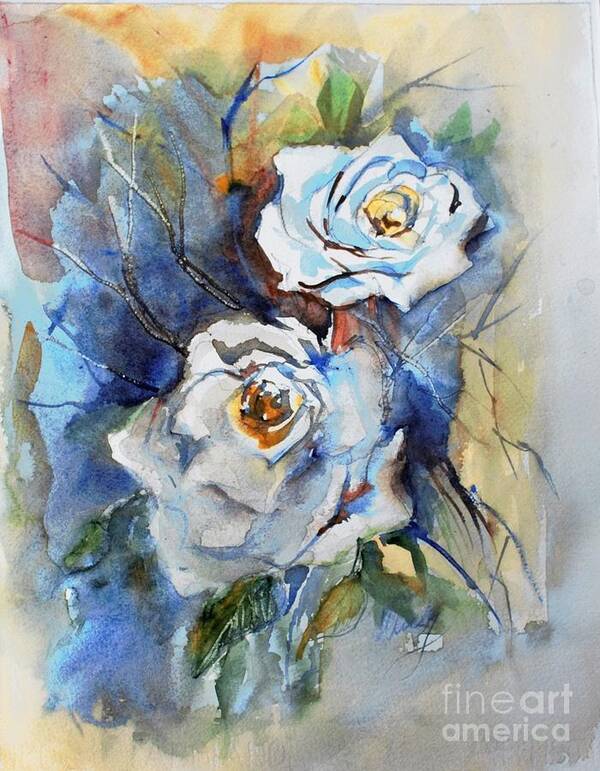 Flower Poster featuring the painting Watercolor Roses by Mindy Newman