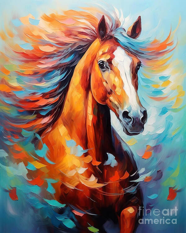 Horse Poster featuring the painting Western Horse by Mark Ashkenazi