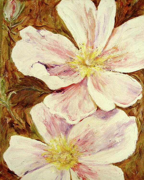 Floral Poster featuring the painting Wild Rose I by Bonnie Peacher