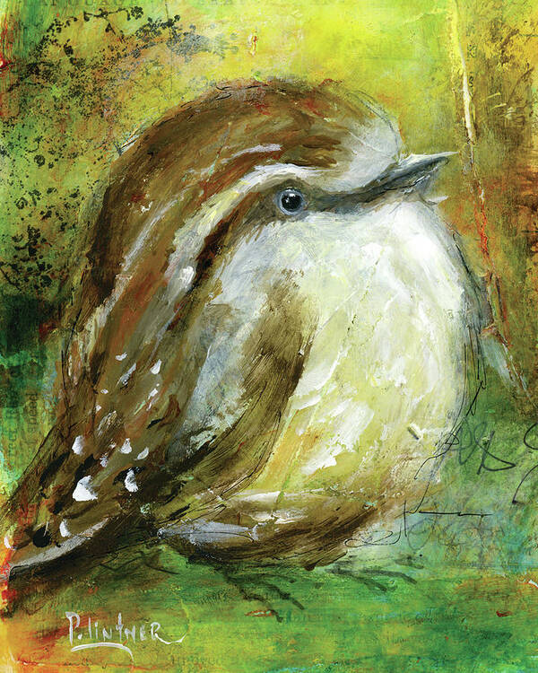 Wren Poster featuring the painting Wren by Patricia Lintner
