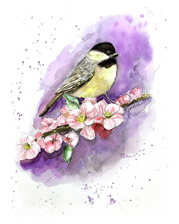 Bird Poster featuring the drawing Yellow Finch by Marnie Clark