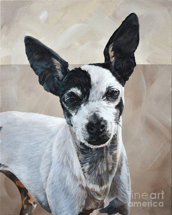 Dog Poster featuring the painting Zoe - Dog Pet Portrait by Annie Troe
