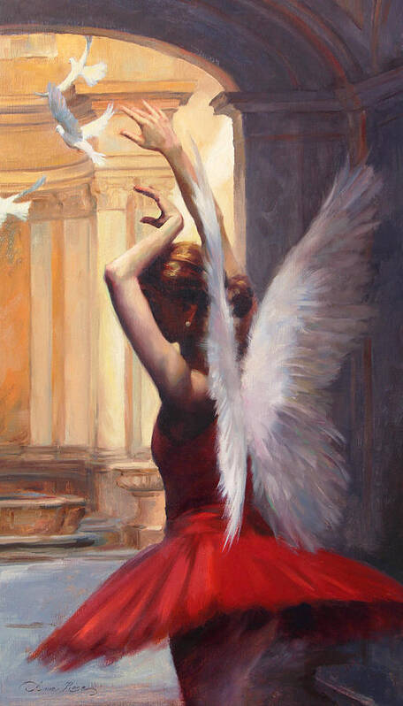Dancer Poster featuring the painting Fragile Grace by Anna Rose Bain