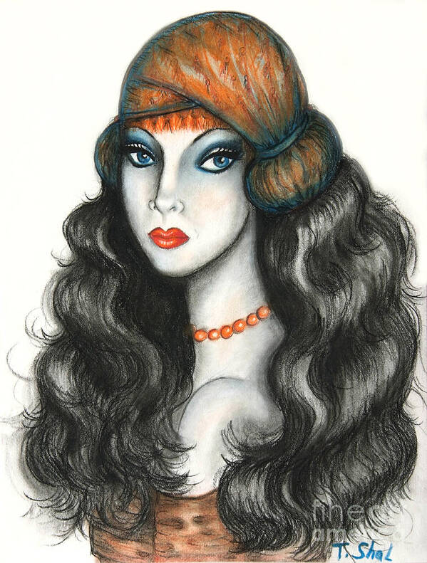 Art Poster featuring the drawing Gypsy by Tara Shalton