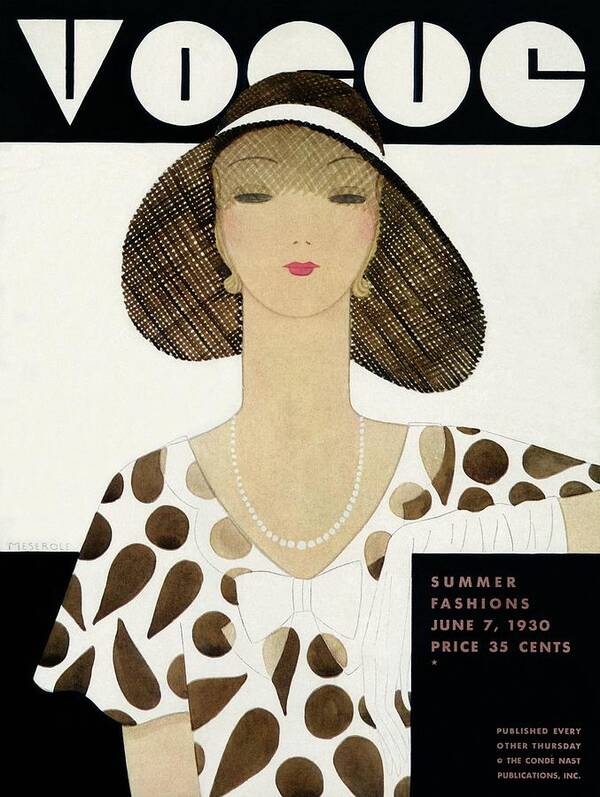 Illustration Poster featuring the photograph A Vintage Vogue Magazine Cover Of A Woman #1 by Harriet Meserole