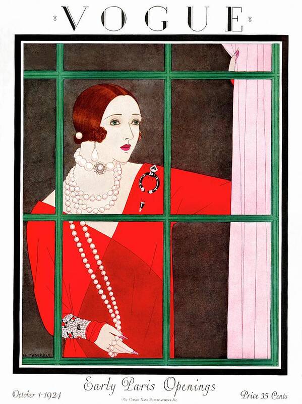 Illustration Poster featuring the photograph A Vogue Magazine Cover Of A Woman #1 by Harriet Meserole