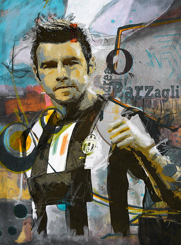 Andrea Barzagli Poster featuring the painting Andrea Barzagli #1 by Corporate Art Task Force