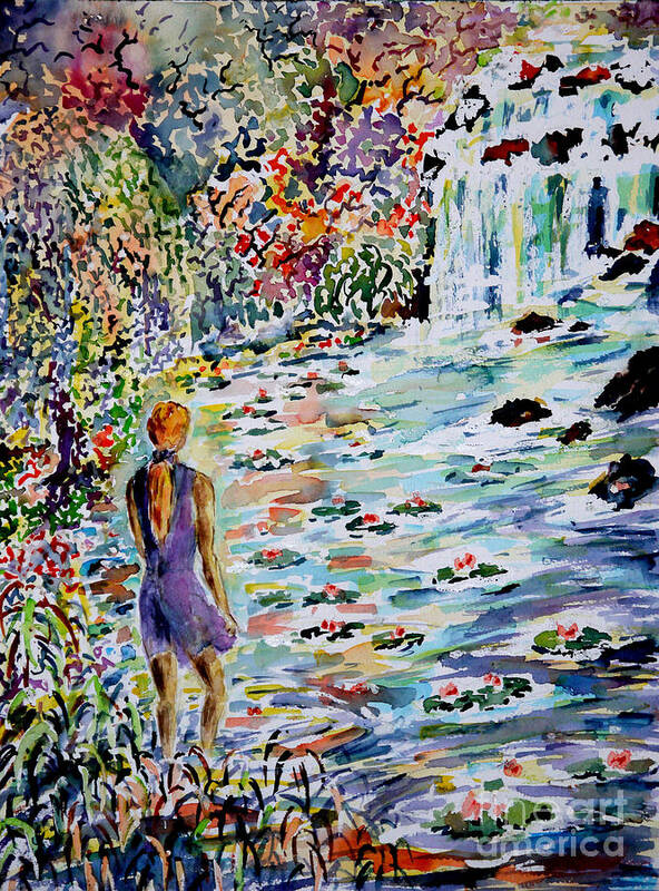 Watercolor Poster featuring the painting Daughter of the River by Almo M