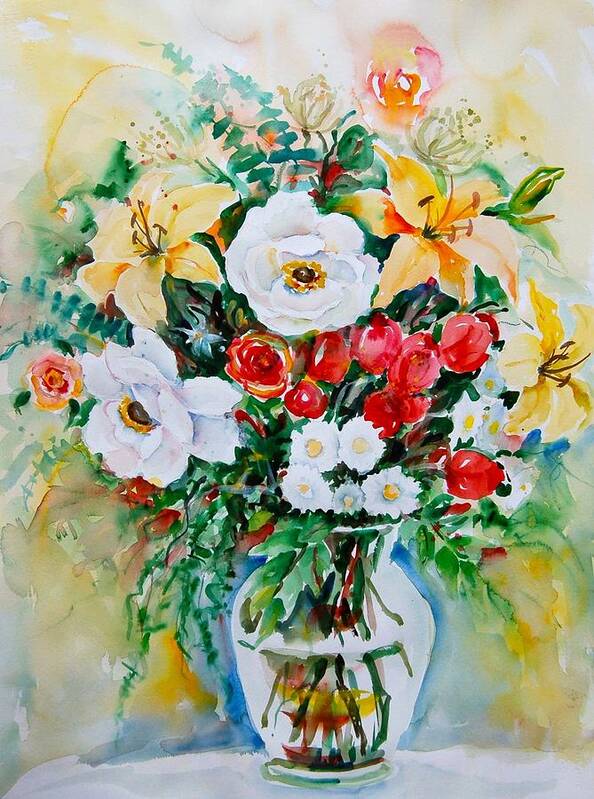 Watercolor Poster featuring the painting Floral Arrangement III #1 by Ingrid Dohm
