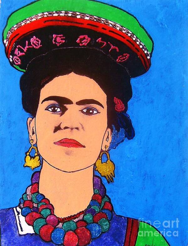 Portrait Poster featuring the painting Frida by Thea Recuerdo