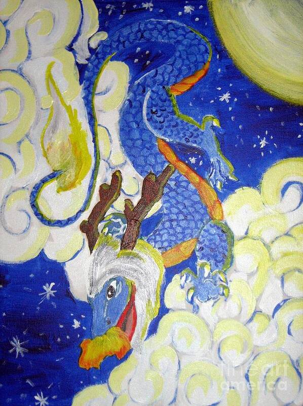 Dragon Poster featuring the painting Guardian of Dreams #1 by Wendy Coulson
