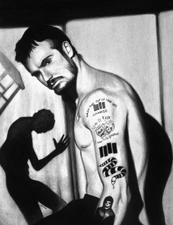 Henry Rollins Black Flag Punk Music Rock Charcoal Black And White Pencil Poster featuring the drawing Henry Rollins #1 by Steve Hunter