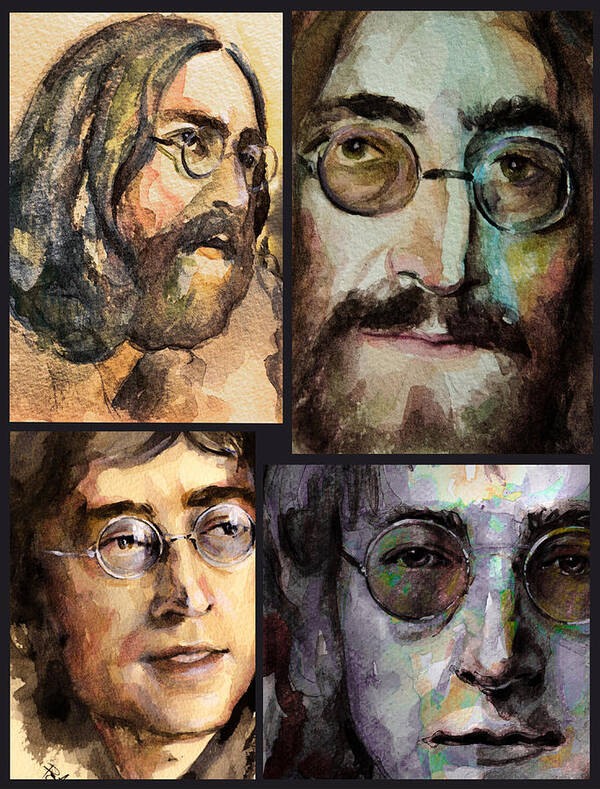 John Lennon Poster featuring the painting Rock 'n' Roll by Laur Iduc