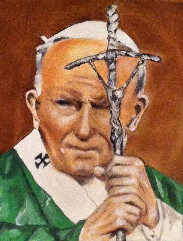 Art Poster featuring the painting Pope John Paul II #3 by Ryszard Ludynia