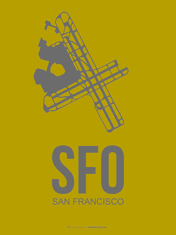 San Francisco Poster featuring the digital art SFO San Francisco Airport Poster 2 #1 by Naxart Studio