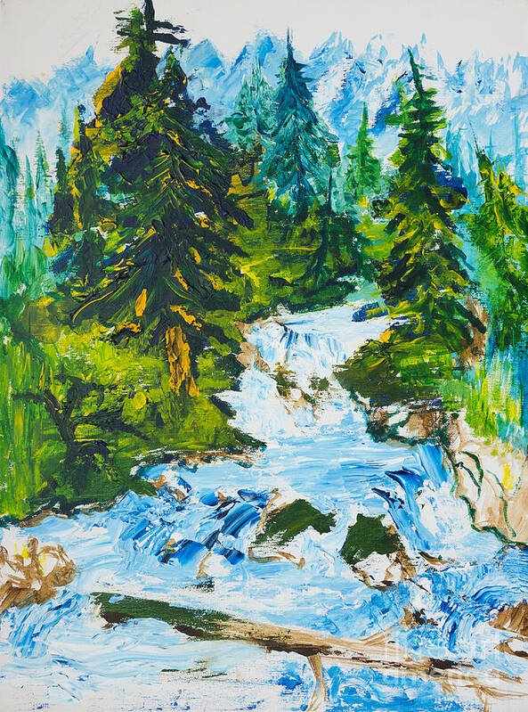 Trees Poster featuring the painting Spring Runoff by Walt Brodis