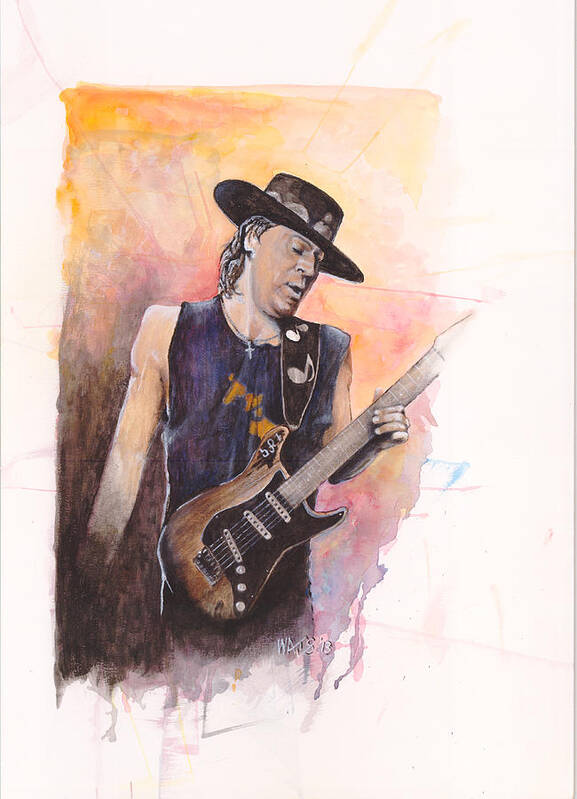Stevie Ray Vaughan Poster featuring the painting Texas Tornado by William Walts