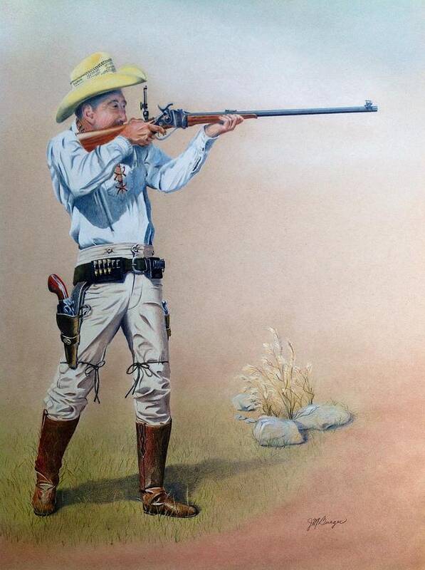 Rifle Poster featuring the painting The Sharpshooter by Joseph Burger