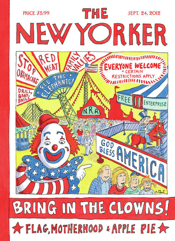 Politics Poster featuring the painting Bring In The Clowns by Roz Chast