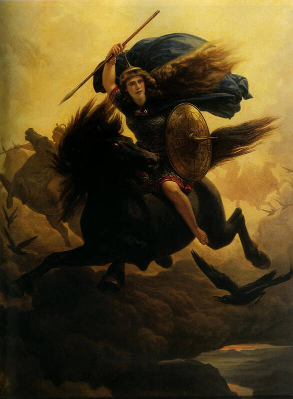 Peter Nicolai Arbo Poster featuring the painting Valkyrie #4 by Peter Nicolai Arbo