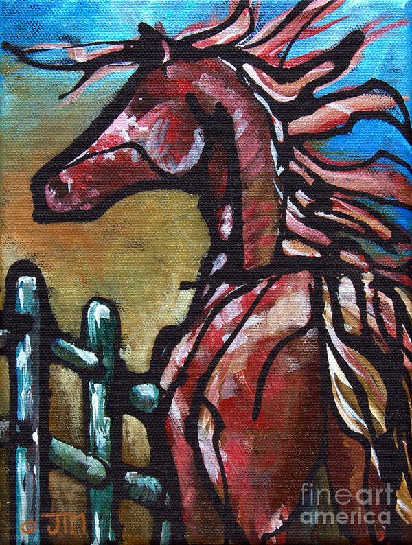 Horse Poster featuring the painting #12 June 3rd #12 by Jonelle T McCoy